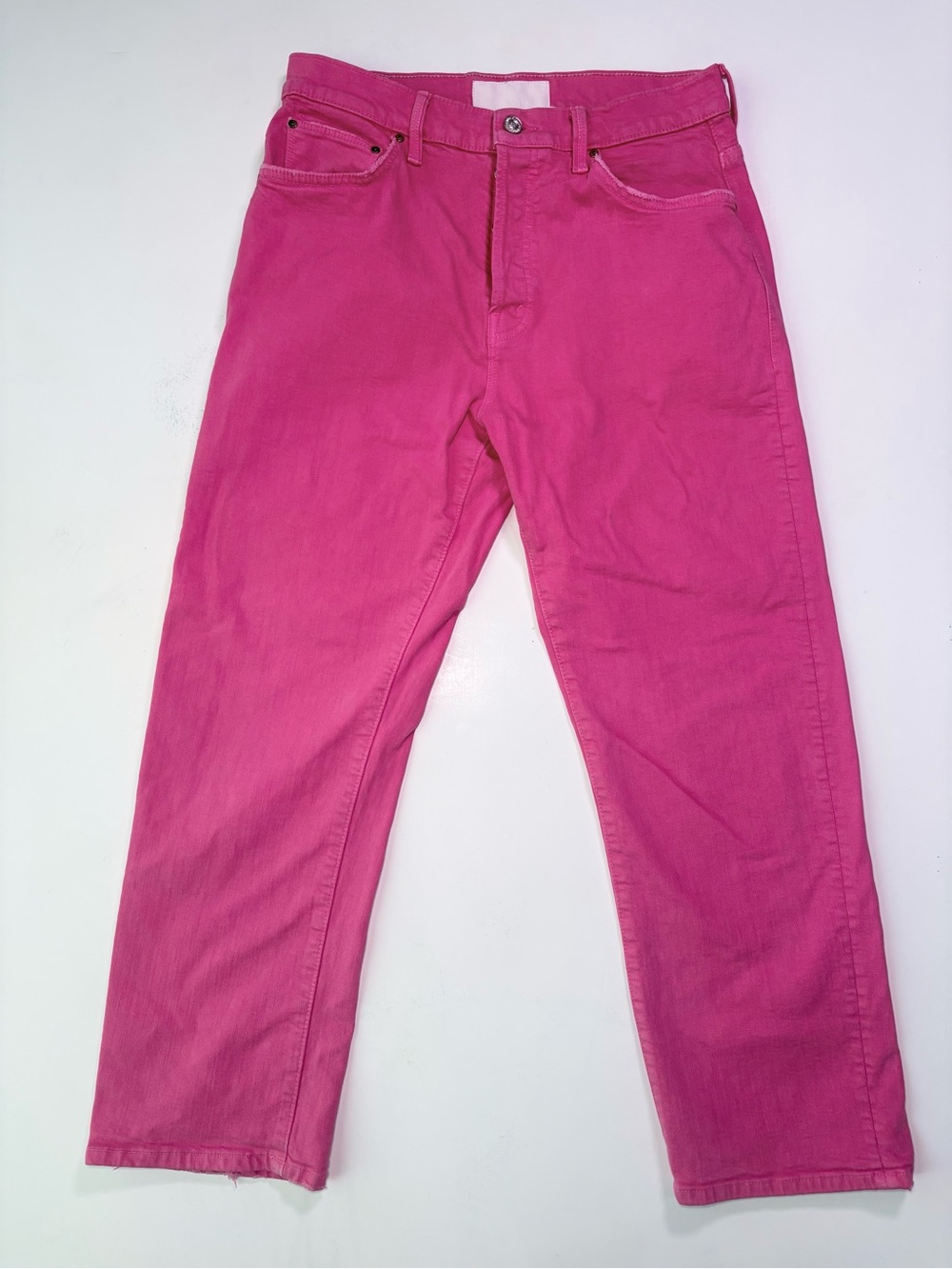 MOTHER Hot Pink The Ditcher Crop Jean